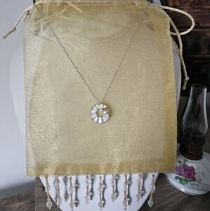 Handmade Pencil Shaving 925 Silver Necklace with 14k white gold chain